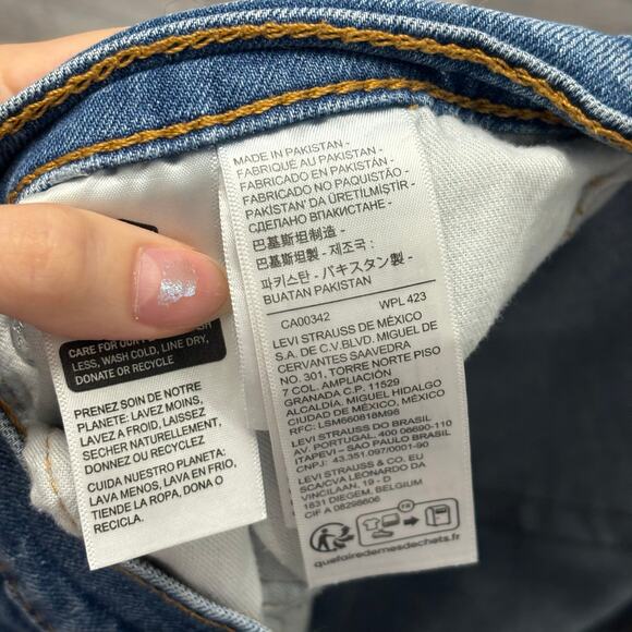 Levis 505 Mid Wash Faded Blue‎ Mens 37x31 Regular Straight Denim Jeans Red Tab - Picture 4 of 14